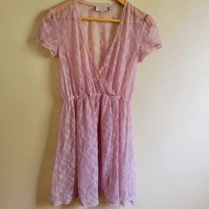 Nordstrom Lilac Lace Overlay Dress
